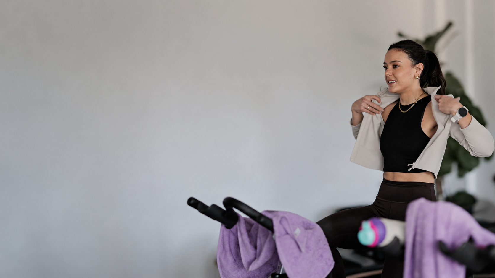 A Cleats Cycle rider in the boutique studio